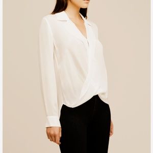 L'AGENCE 100% Silk Blouse 'Rita' in Ivory